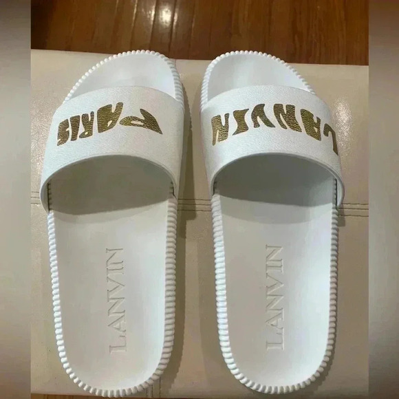 LANVIN Men’s Arpege Slide Logo Slip on Sandal flip flop Size 8.5 US / EU 42 main image 9